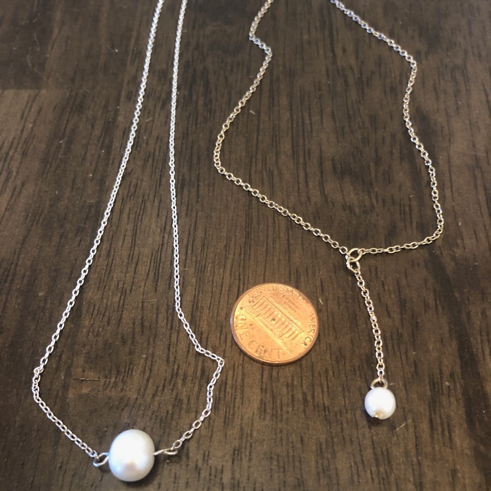 2 simulated pearl necklaces